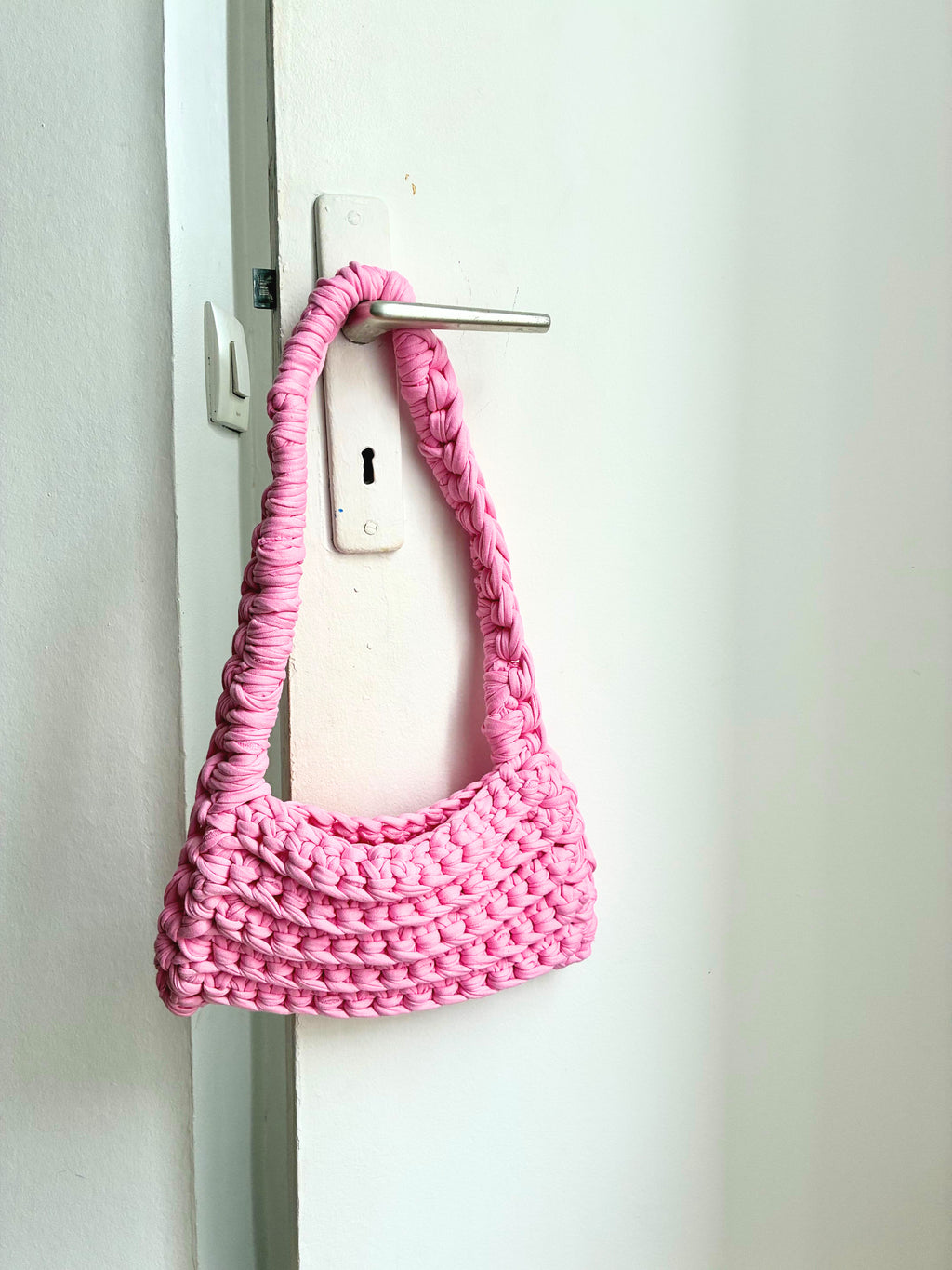 Sac épaule uni au crochet S