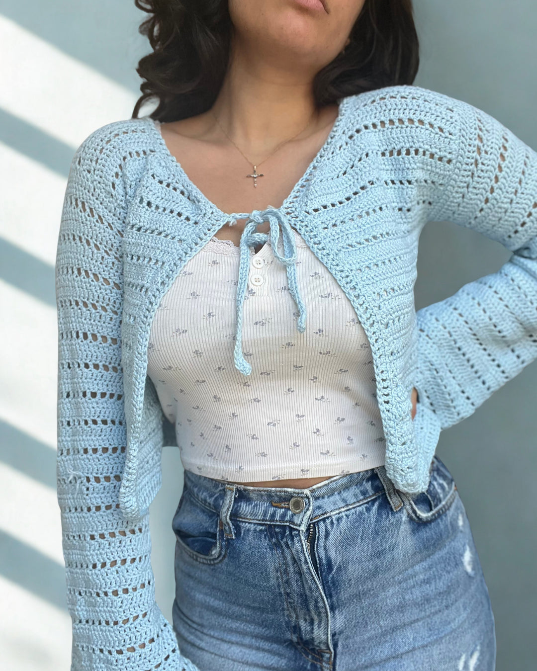 Patron Gilet crochet Mesh Blue