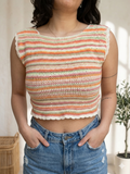 Patron top crochet rainbow